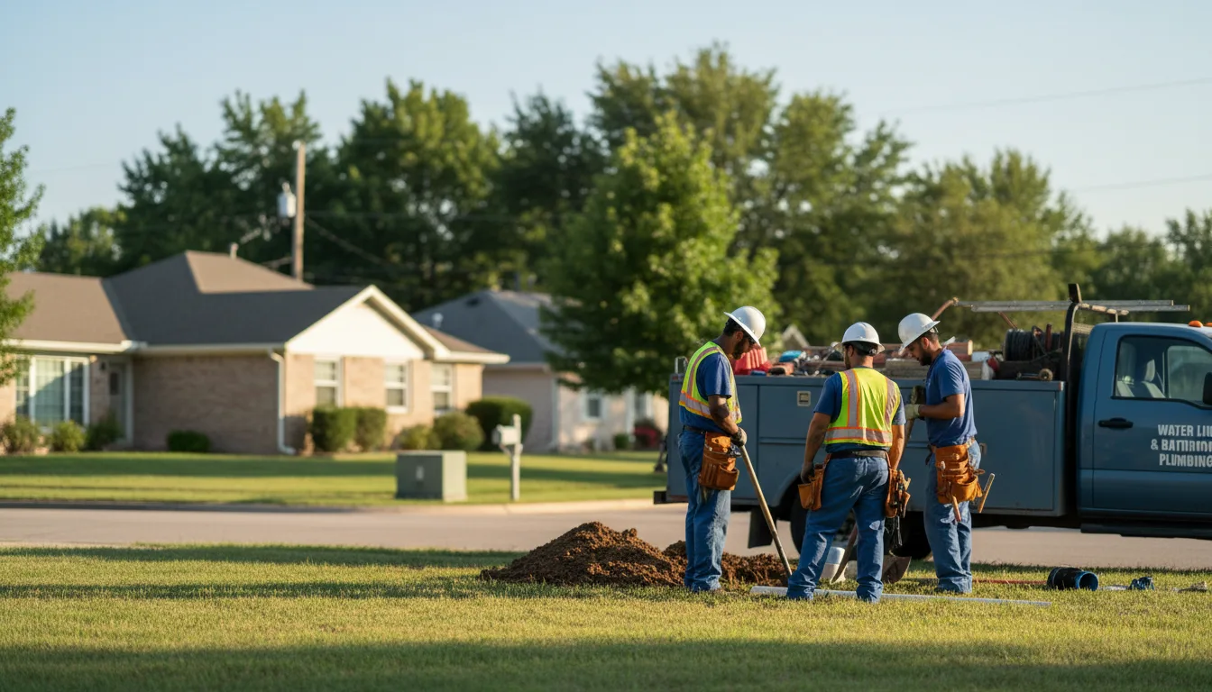 Residential water line and bathroom plumbing service in Tipton, OK